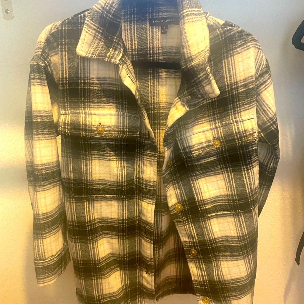Banana Republic Monochrome Plaid Shirt